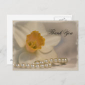 DaffodilとPearls 結婚's Thank You ポストカード (正面/裏面)