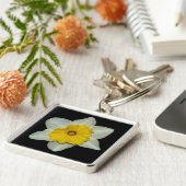 Daffodilクローズアッププレミアムキーチェーン キーホルダー (側面)