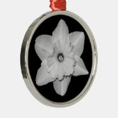 Daffodilクローズアップ(B&W)オーナメント メタルオーナメント (右)