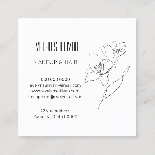 Daffodilスケッチ名刺 スクエア名刺 (裏面)