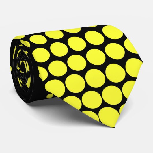 Daffodilテクノドットモダンブラック ネクタイ (ロール)