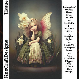 Daffodilフラワーガールフェアリー、緑のDL5LFデコページ 薄葉紙