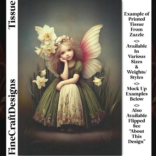 Daffodilフラワーガールフェアリー、緑のDL5LFデコページ 薄葉紙