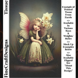 Daffodilフラワーガールフェアリー、緑のDL5RFデコページ 薄葉紙