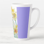 Daffodilフラワーフローラ水彩女性名 カフェラテマグ (右)