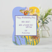 Daffodilフローラ40thバースデーイエロー招待状 招待状 (スタンド正面)