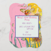 Daffodilフローラ40thバースデーイエロー招待状 招待状 (正面/裏面)