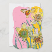 Daffodilフローラ40thバースデーイエロー招待状 招待状 (裏面)