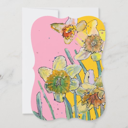 Daffodilフローラ40thバースデーイエロー招待状 招待状 (裏面)