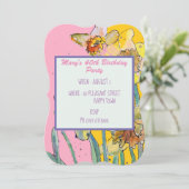 Daffodilフローラ40thバースデーイエロー招待状 招待状 (スタンド正面)