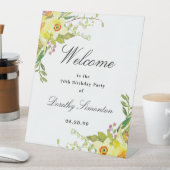 Daffodilフローラ70th Birthday Party Welcome 台座サイン (インサイチュ)