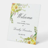 Daffodilフローラ70th Birthday Party Welcome 台座サイン (正面)