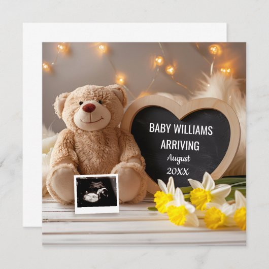 Daffodilベビー発表ソーシャルメディア 招待状 (正面/裏面)