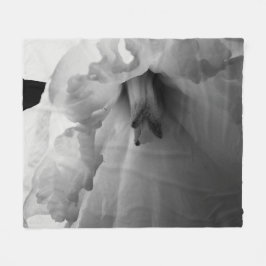 Daffodilモノクロ写真 フリースブランケット