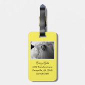 Daffodilモノクロ写真 ラゲッジタグ (裏面縦)