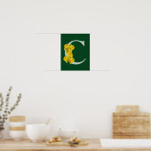 DaffodilモノグラムイニシャルCポスター ポスター (キッチン)