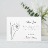 Daffodilラインアート葬儀ありがとうノートカード サンキューカード (スタンド正面)