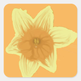 Daffodil正方形ステッカーオレンジ色イエロー スクエアシール