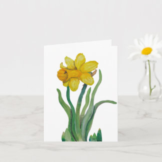Daffodil水彩挨拶カード空白の カード