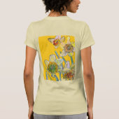 Daffodil水彩花フローラ絵を描ズ Tシャツ (裏面)