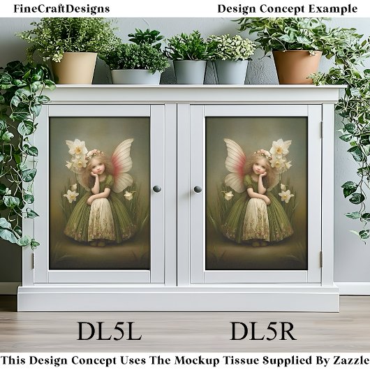 Daffodil花ガールフェアリーで緑のDL5Lデコページ 薄葉紙