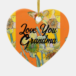 Daffodil花フローラ愛おばあちゃん装飾 セラミックオーナメント