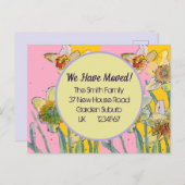 Daffodil花新しい住所はがき移動する ポストカード (正面/裏面)