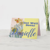 Daffodil花Get Well Soon女性名札 カード (正面)