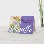 Daffodil花Get Well Soon女性名札 カード (正面)