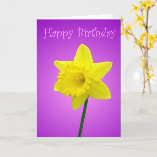 Daffodil誕生日カード カード (黄色い花)