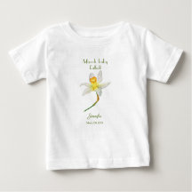 Daffodil誕生日ヶ月3月水彩Tシャツ