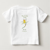 Daffodil誕生日ヶ月3月水彩Tシャツ ベビーTシャツ (裏面)