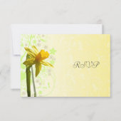 Daffodil黄春の結婚式RSVP返信 出欠カード (正面)