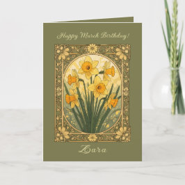 Daffodil A March Birthflower Tribute カード