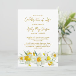 Daffodil Celebration of Life Funeral 招待状