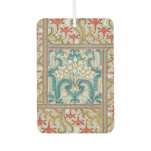 Daffodil chintzアールヌーボー壁紙 カーエアーフレッシュナー (正面)