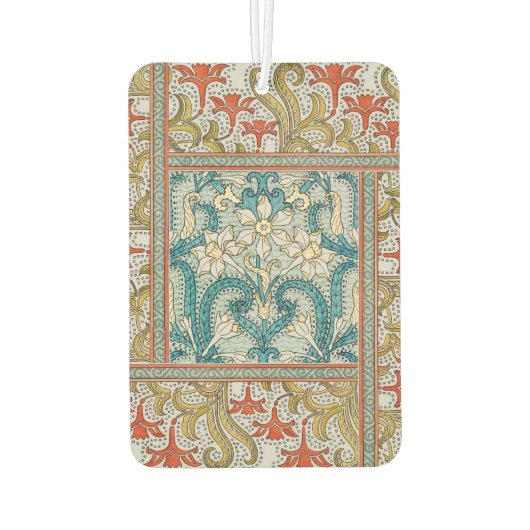 Daffodil chintzアールヌーボー壁紙 カーエアーフレッシュナー (裏面)