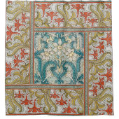 Daffodil chintzアールヌーボー壁紙 シャワーカーテン (正面)