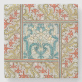 Daffodil chintzアールヌーボー壁紙 ストーンコースター (正面)