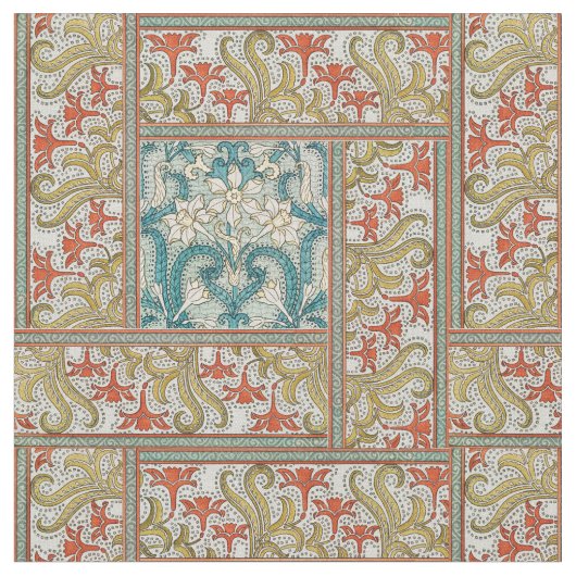 Daffodil chintzアールヌーボー壁紙 ファブリック (クローズアップ)