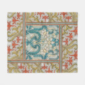 Daffodil chintzアールヌーボー壁紙 フリースブランケット (正面(横))