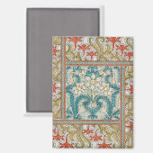 Daffodil chintzアールヌーボー壁紙 マグネット (正面/裏面)