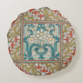 Daffodil chintzアールヌーボー壁紙 ラウンドクッション (裏面)