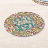 Daffodil chintzアールヌーボー壁紙 ラウンドペーパーコースター (アングル)