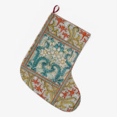 Daffodil chintzアールヌーボー壁紙 ラージクリスマスストッキング (正面 (吊り時))