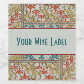 Daffodil chintzアールヌーボー壁紙 ワインラベル (シングルラベル)