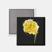 Daffodil Daffodils花フローラ春イースターダ マグネット (正面/裏面)