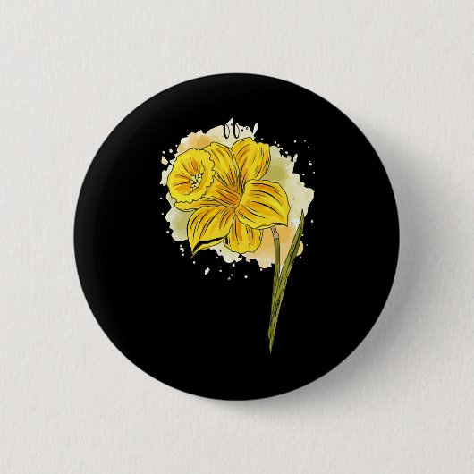 Daffodil Daffodils花フローラ春イースターダ 缶バッジ (正面)