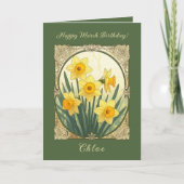 Daffodil Delight March Birthflower Celebration カード (正面)