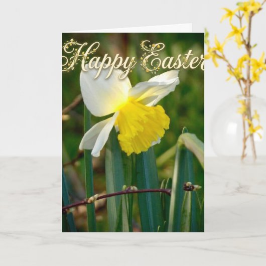 Daffodil & Easter wishes カード (黄色い花)